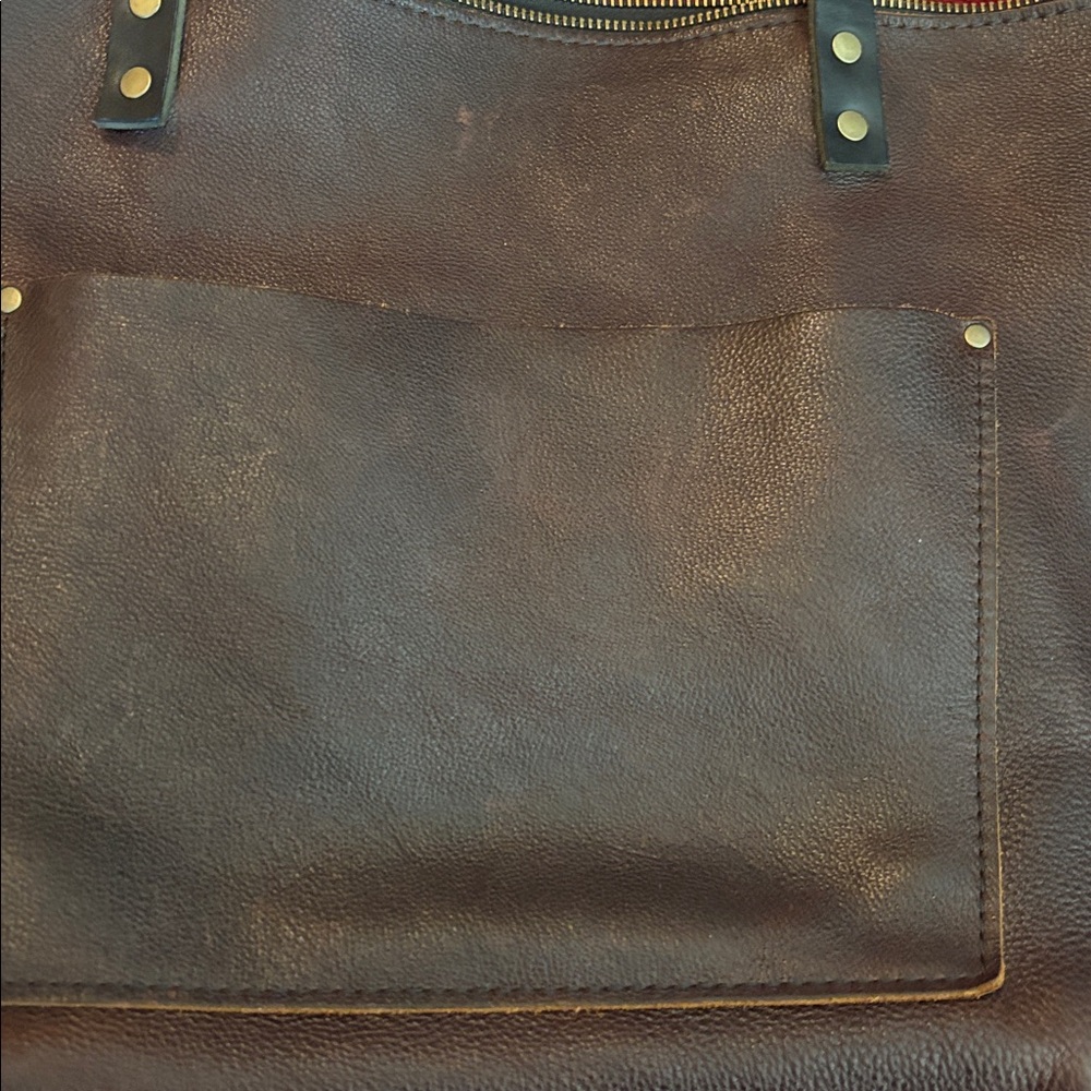 High Quality, Brown Leather Tote Bag - Picture 3 of 8
